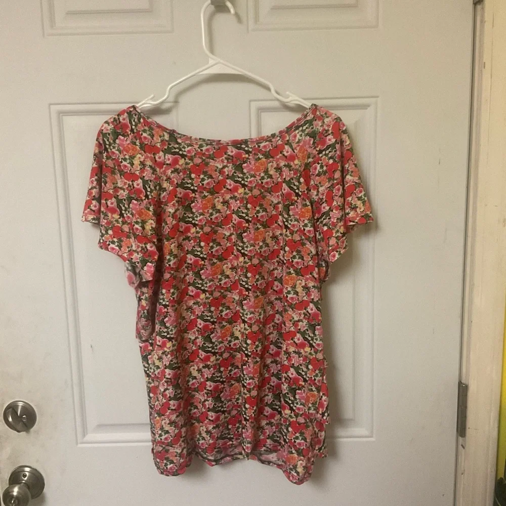 Notations Flower Print Ruffle Blouse - Picture 3 of 3